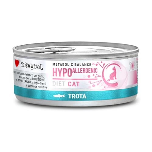 Disugual Diätdose Nassfutter für Katzen, 12 Stück x 85 g (hypoallergene Trout) von CT-TRONICS