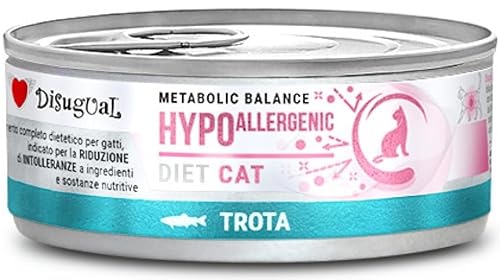 Disugual Katzen-Diät, hypoallergen, besondere Ernährungsbedürfnisse, verschiedene Geschmacksrichtungen und Mischungen, (12 x 85 g, Forellen) von CT-TRONICS