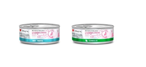 Disugual Katzendiät, hypoallergen, besondere Ernährungsbedürfnisse, verschiedene Geschmacksrichtungen und Mischungen, (12 x 85 g, 6 x Forelle, 6 x Kaninchen) von CT-TRONICS