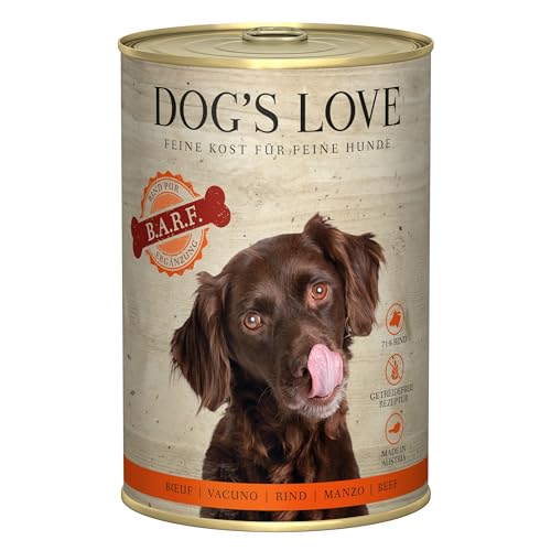 Dog's Love Barf Ergänzungsmittel für Hunde, verschiedene Geschmacksrichtungen, 6 x 400 g (6 x Rinder) von CT-TRONICS