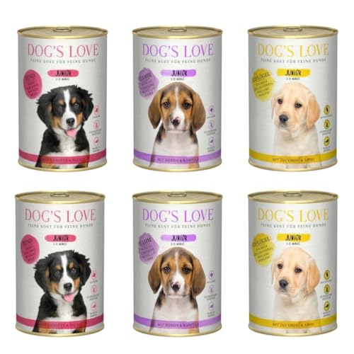 Dog's Love Puppy | Nassfutter für Welpen (Welpen) | 6 x 400 g (2 x Geflügel 2 x Lamm 2 x Rinder) von CT-TRONICS