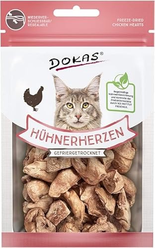 Dokas Katzensnack, natürlich, Hühnerherzen, 6 x 15 g von Dokas