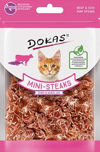 Dokas Katzensnack, natürlich, Mini-Filets mit Rindfleisch und Fisch, 10 x 25 g von Dokas