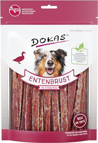 Dokas Snack Natural Ente Bruststreifen für Hunde, 8 x 250 g von DOKAS