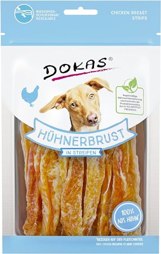 Dokas Snack Natural Hähnchenbrust Streifen für Hunde, 11 x 70 g von DOKAS