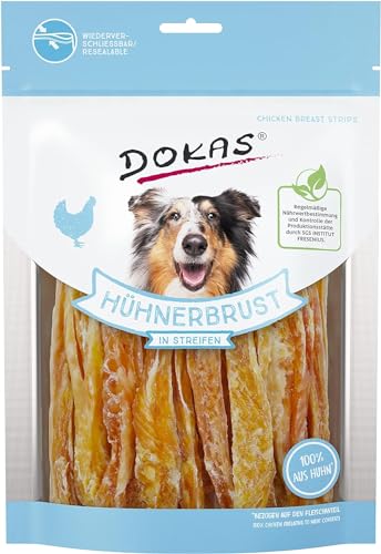 Dokas Snack Natural Hähnchenbrust Streifen für Hunde, 8 x 250 g von DOKAS