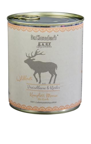 Dr. Clauder's Nassfutter für Hunde | Barffutter | 6 x 800 g | verschiedene Geschmacksrichtungen | (6 x 800 g, Hirsch) von CT-TRONICS