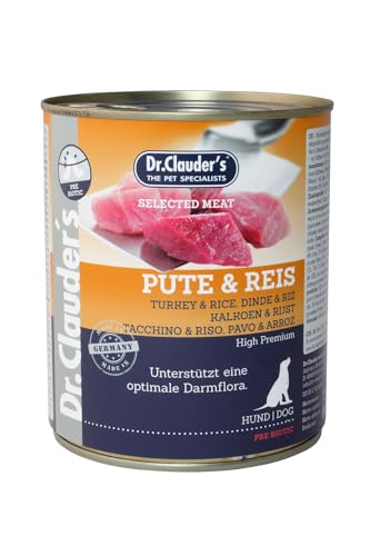 Dr. Clauder's Premium Hundefutter | Präbiotische Sorte | verschiedene Geschmacksrichtungen | 6 x 800 g | (6 x 800 g, Truthahn und Reis) von CT-TRONICS