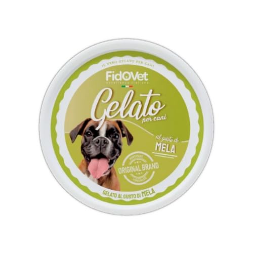 Fidovet Natürliches Eis und Joghurt für Hund und Katze, 9 x 40 g, in Wasser verdünnt 9 x 120 g, (9 x 40 g, Apfel) von CT-TRONICS