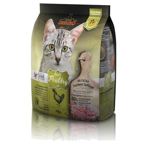 CT-TRONICS Leonardo Adult GF Poultry | Getreidefreies Trockenfutter für Katzen | Vollfutter für erwachsene Katzen aller Rassen ab 1 Jahr (300 GR) von CT-TRONICS