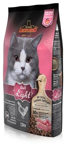 Leonardo Adult Light | Trockenfutter für Katzen | Vollfutter für erwachsene Katzen aller Rassen ab 1 Jahr (7,5 kg) von CT-TRONICS