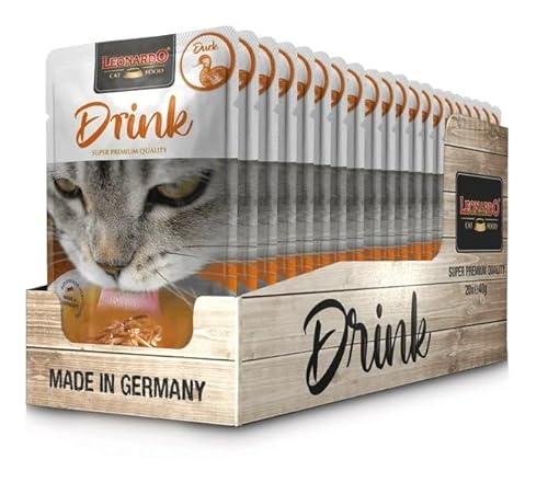 Leonardo Drink Suppe für Katzen, sehr feuchtigkeitsspendend, verschiedene Geschmacksrichtungen, 20 x 40 g, (40 x 20 g, Ente) von CT-TRONICS