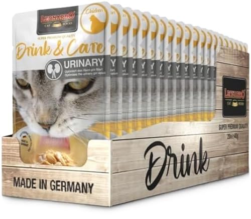 Leonardo Drink | Suppe für Katzen | sehr feuchtigkeitsspendend | verschiedene Geschmacksrichtungen | 20 x 40 g | (20 x 40 g, Huhn Urinary) von CT-TRONICS