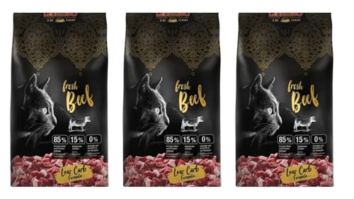 Leonardo Fresh | Trockenfutter für Katzen mit 85% frischem Fleisch | alle Rassen ab 1 Jahr alt, 3 x 250 g (Rindfleisch x3) von CT-TRONICS