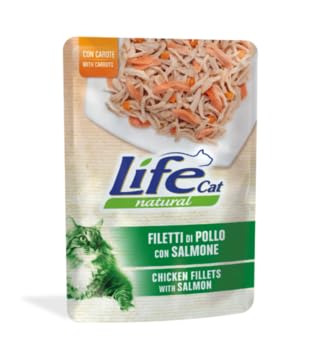 Life Cat 10 Umschläge x 70 g gesundes Katzenfutter (Huhn/Lachs/Karotten) von CT-TRONICS