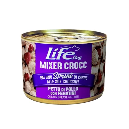 Life Dog Mixer Crocc Nassfutter für Hunde, 10 Dosen x 150 g (Huhn und Leber) von CT-TRONICS