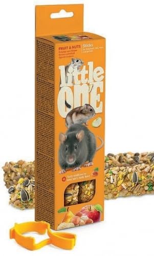 Little One Stick | Snacks für Nagetiere | Kaninchen | Chinchillas | Degus | Meerschweinchen | Packung 6 x 2 x 60 g (Obst und Nüsse) von CT-TRONICS