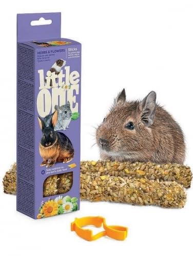 Little One Stick | Snacks für Nagetiere | Kaninchen | Chinchillas | Degus | Meerschweinchen | Packung mit 6 x 2 x 60 g (Hierbas und Blumen) von CT-TRONICS