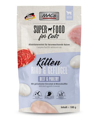 Mac's Cat Pouch Nassfutter für Kätzchen, 12 x 100 g (Kalb und Geflügel) von CT-TRONICS