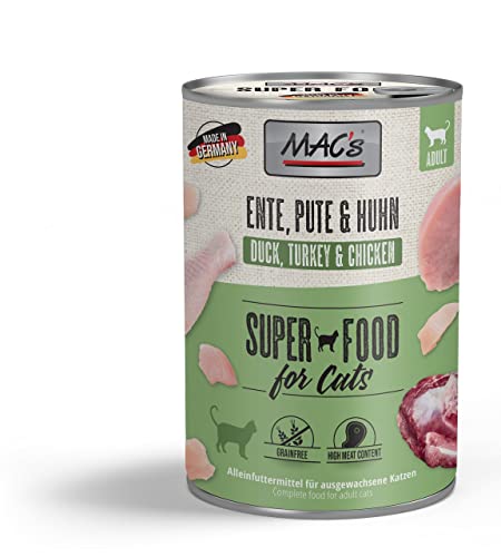 Mac's Cat Premium Nassfutter für Katzen, 6 x 400 g (Ente, Truthahn und Huhn) von CT-TRONICS