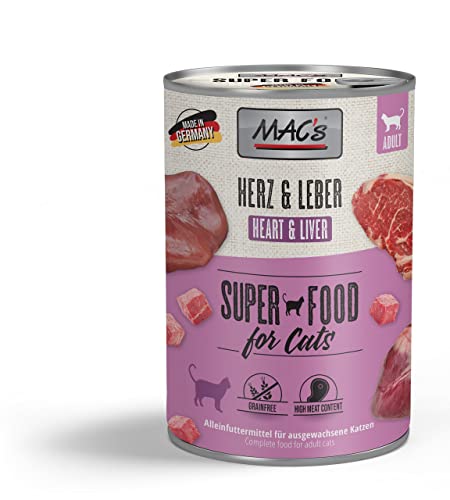 Mac's Cat Premium Nassfutter für Katzen, 6 x 400 g (Herz und Leber) von CT-TRONICS