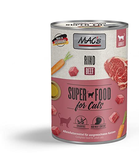 Mac's Cat Premium Nassfutter für Katzen, 6 x 400 g (Rindfleisch) von CT-TRONICS