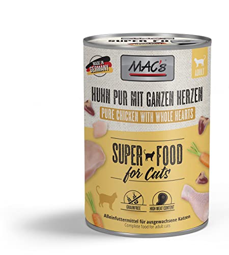 Mac's Cat Premium Nassfutter für Katzen, 6 x 400 g (reines Huhn mit ganzen Herzen) von CT-TRONICS