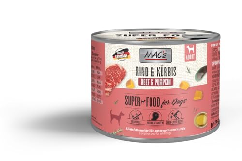 Mac's Dog Super Premium Nassfutter für Hunde, 6 x 200 g (Kalbfleisch und Kürbis) von CT-TRONICS
