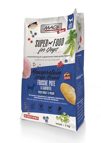 Mac's Dog Trockenfutter für Hunde, Monoprothese, große Rasse, frischer Truthahn, 3 kg von CT-TRONICS