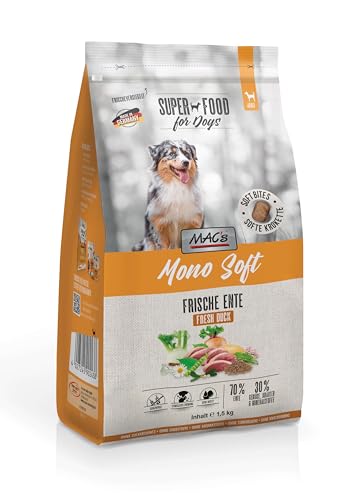 Mac's Halbfeuchtes Hundefutter, weiche Textur, hoher Fleischgehalt, verschiedene Geschmacksrichtungen, (1,5 kg, Ente) von CT-TRONICS