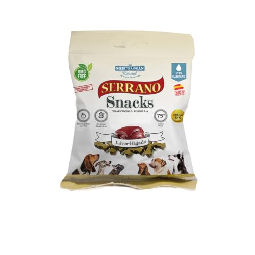 Mediterranean Natural Serrano | Snacks für Hunde | Trainingspreis | halbfeucht | verschiedene Geschmacksrichtungen | 25 x 85 g | (25 x 85 g, Leber) von CT-TRONICS