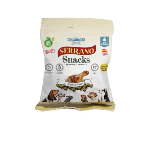 Mediterranean Natural Serrano | Snacks für Hunde | Trainingspreis | halbfeucht | verschiedene Geschmacksrichtungen | 25 x 85 g | (25 x 85 g, Truthahn) von CT-TRONICS