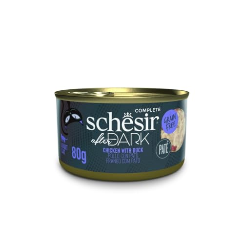 Schesir After Dark Naßfutter für Katzen in Pastete 12 Dosen x 80 g (Hühnchen mit Ente auf Patte) von CT-TRONICS