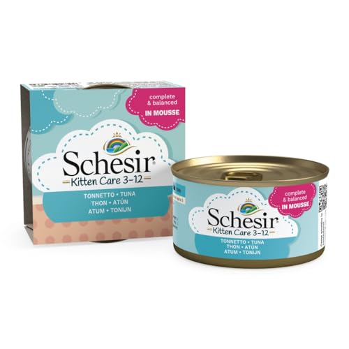 Schesir Kitten Nassfutter für Katzen von 0 bis 1 Jahr (Thunfischmousse, 14 x 85 g) von CT-TRONICS