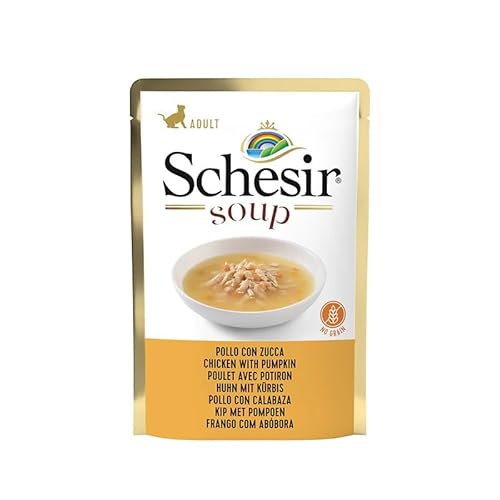 Schesir Suppe für Katzen, 20 Beutel x 85 g (Huhn und Kürbis) von CT-TRONICS