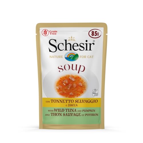 Schesir Suppe für Katzen, 20 Beutel x 85 g (wilder Thunfisch und Kürbis) von CT-TRONICS