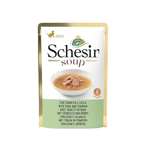 Schesir Suppe für Katzen, 20 Beutel x 85 g (wilder Thunfisch und Kürbis) von CT-TRONICS