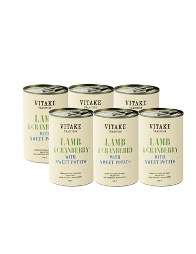 Vitake Nassfutter für Hunde, 12 x 400 g (Lamm und Blaubeeren) von CT-TRONICS