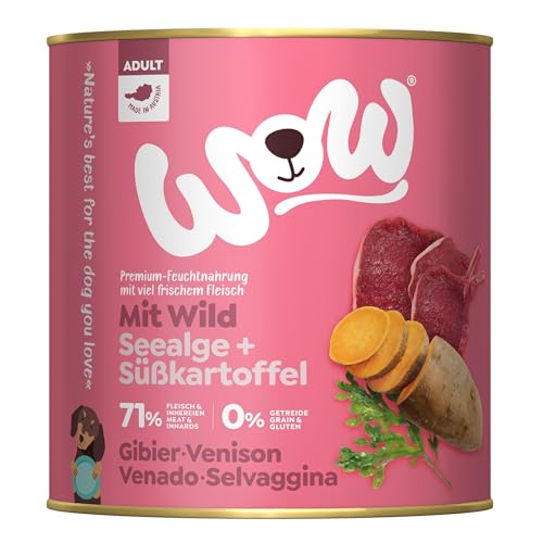 Wow Nassfutter für Hunde, verschiedene Geschmacksrichtungen, 6 x 800 g, Hirsch mit Süßkartoffeln von CT-TRONICS