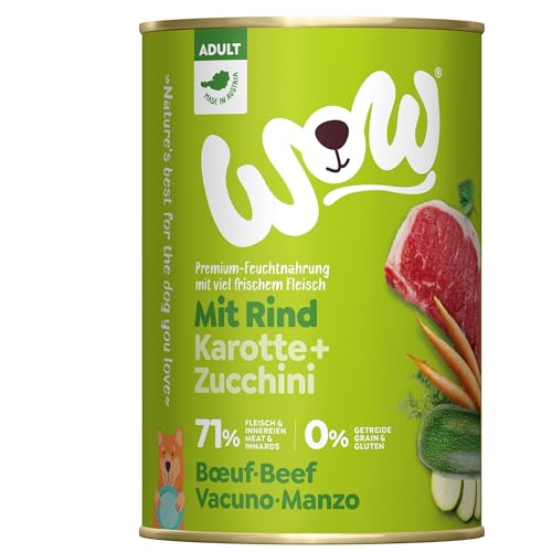 Wow Nassfutter für Hunde, verschiedene Geschmacksrichtungen, 6 x 800 g, Rindfleisch mit Karotten von CT-TRONICS