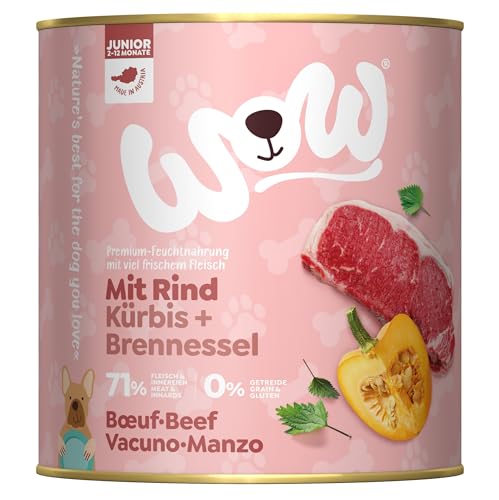 Wow Nassfutter für Hunde, verschiedene Geschmacksrichtungen, 6 x 800 g, Rindfleisch mit Kürbis von CT-TRONICS