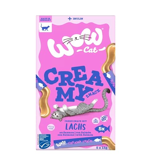 Wow Snacks Leckerlis für Katzen, Creamy-Sorte, verschiedene Geschmacksrichtungen, 11 x 5 x 15 g, Lachs von CT-TRONICS