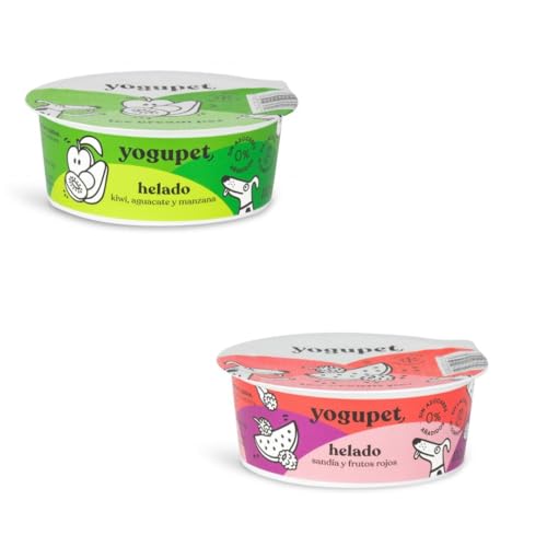 Yogupet Eis für Hunde und Katzen, unterstützt das Immunsystem, oxidativ, sehr feuchtigkeitsspendend, 16 x 110 g, (16 x 110 ml, 8 x Apfel, Avocado und Kiwi, 8 x Wassermelone und rote Früchte) von CT-TRONICS