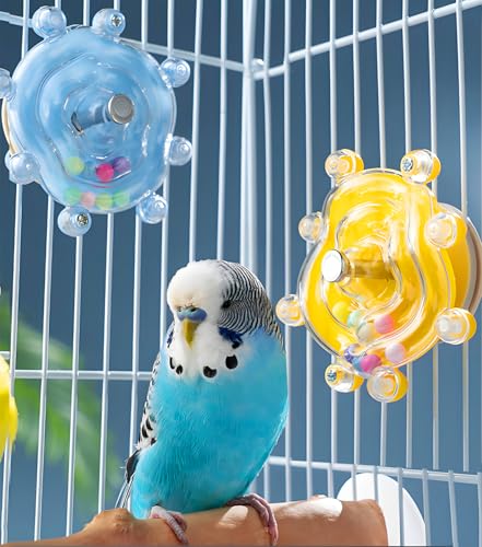 CTAILSOD Vogelspielzeug, 2 Stück, Conure Spinnspielzeug, Sittich, rotierendes Spielzeug, Papageien-Rassel, Spielzeug, niedliches Vogelkäfig-Zubehör für kleine bis mittelgroße Vögel von CTAILSOD