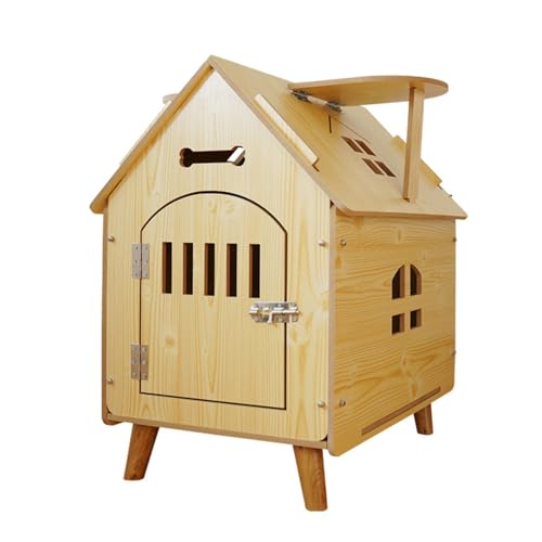 CTREVL Hundehaus für Drinnen,Hundehütte,hundehütte Holz,Kleintierhaus mit Lüftungsöffnungen,Belüftet und Feuchtigkeitsdicht, kleine bis mittlere Haustiere geeignet(51x40x52c von CTREVL