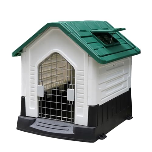 CTREVL Hundehütte,Hundehütte Outdoor,hundehütte kunststoff,wasserdicht & UV-beständig, Faltbares Design,Oberlicht oben,Belüftet und Atmungsaktiv,Geeignet für kleine bis mittelgroße Hunde(Grün,58x69x66 von CTREVL