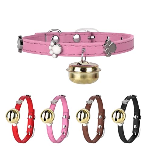 XXS Hundehalsband für Teetasse, verstellbares Teetassen-Hundehalsband für kleine Hunde und Kätzchen, 0,95 cm breit, Rosa, XXS von CTTZCKJ