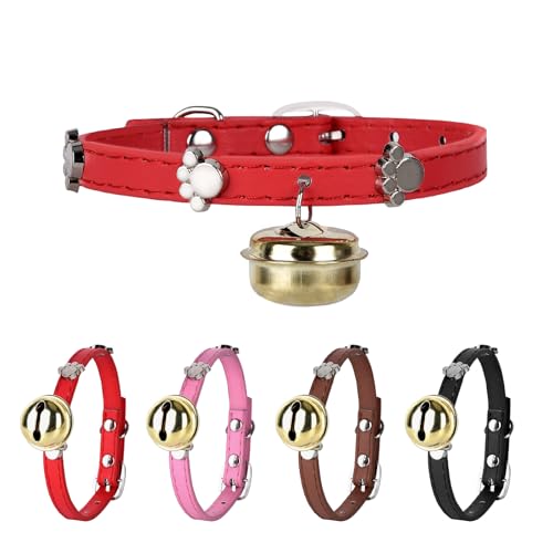 XXS Hundehalsband für Teetasse, verstellbares Teetassen-Hundehalsband für kleine Hunde und Kätzchen, 0,95 cm breit, Rot, XXS von CTTZCKJ