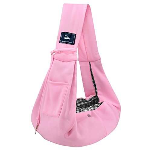 CUBY Hundetragetasche für Hunde und Katzen, wendbar, für Haustiere, verstellbare Größe, weiche Tasche und Tragetasche, geeignet für Welpen, kleine Hunde und Katzen, Classic Pink von CUBY