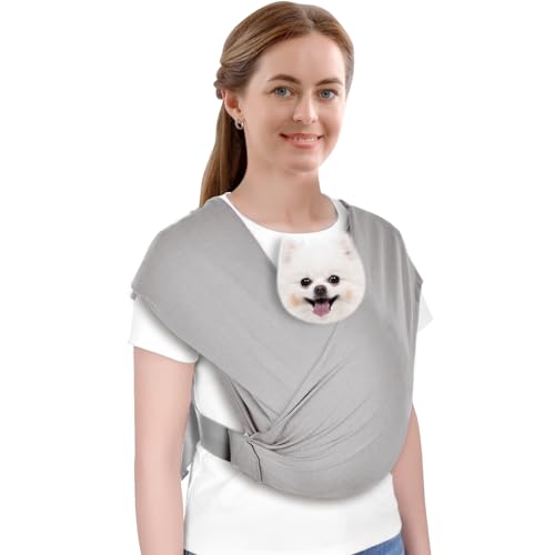 CUBY Swaddle Hundetuch für kleine Hunde, Haustier-Tragetasche, Brust, freihändig, verstellbare Katzentragetasche, weiche Baumwolle, reduziert Schmerzen, Welpen-Tragetuch für kleine Haustiere bis zu 5 von CUBY